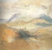 Joseph Mallord William Turner View of an Alpine Valley probably the Val d'Aosta (mk10) oil painting on canvas